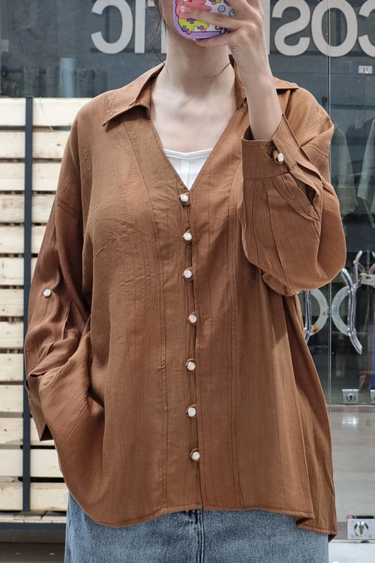 شومیز زارا فری سایز قهوه ای