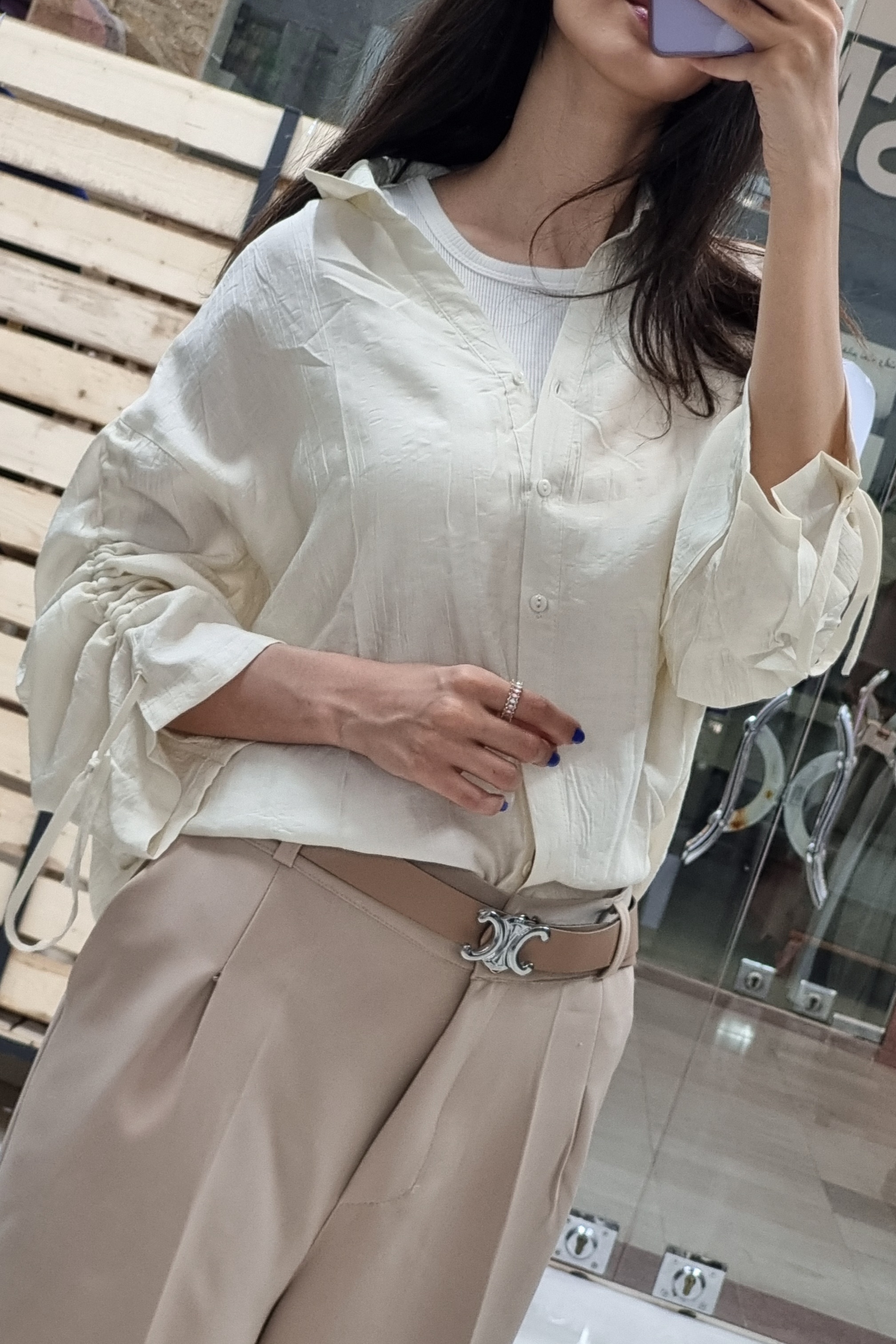 شومیز وارداتی آستین گت شیری
