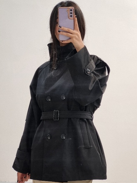 ترنچ کت مشکی برشکا قد۷۰