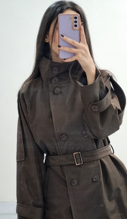 ترنچ کت قهوه ای برشکا قد۷۰