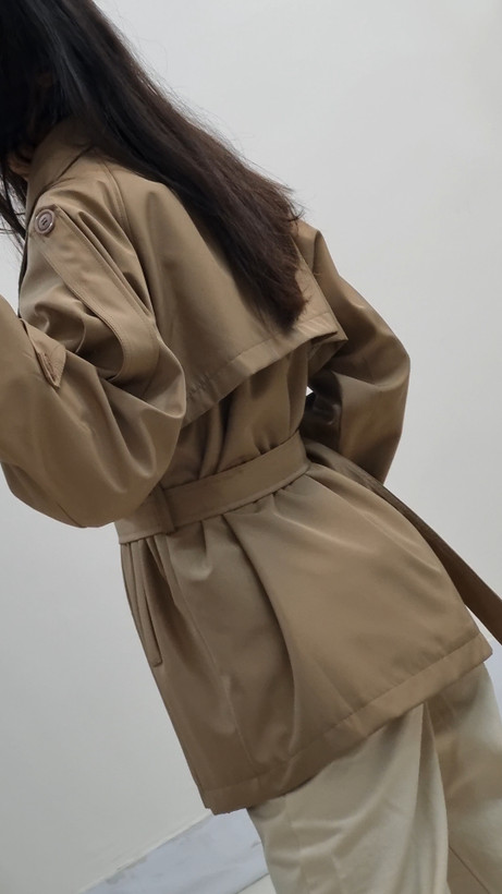 ترنچ کت نسکافه ای برشکا قد۷۰