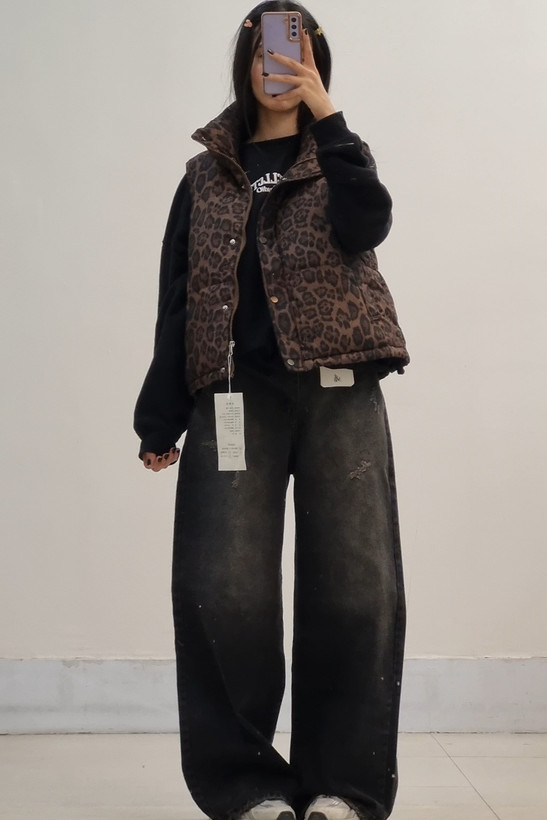 پافرپلنگی وارداتی قد۵۵ قهوه ای سوخته