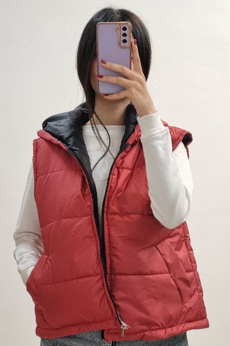 پافر کلاه دار قد۵۰ قرمز