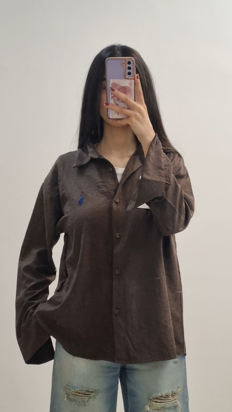 شومیز سیلک قهوه ای