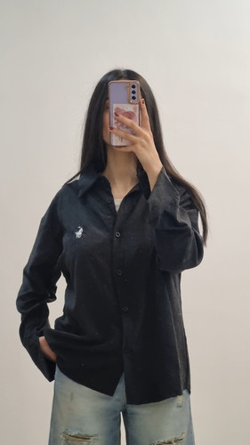 شومیز وارداتی سیلک سرمه ای