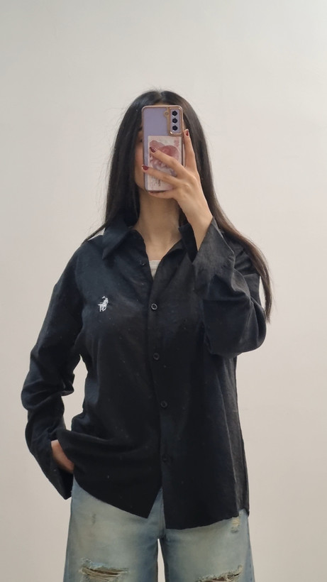 شومیز وارداتی سیلک سرمه ای