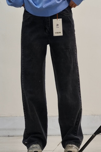 شلوارجین نیم بگ زغالی